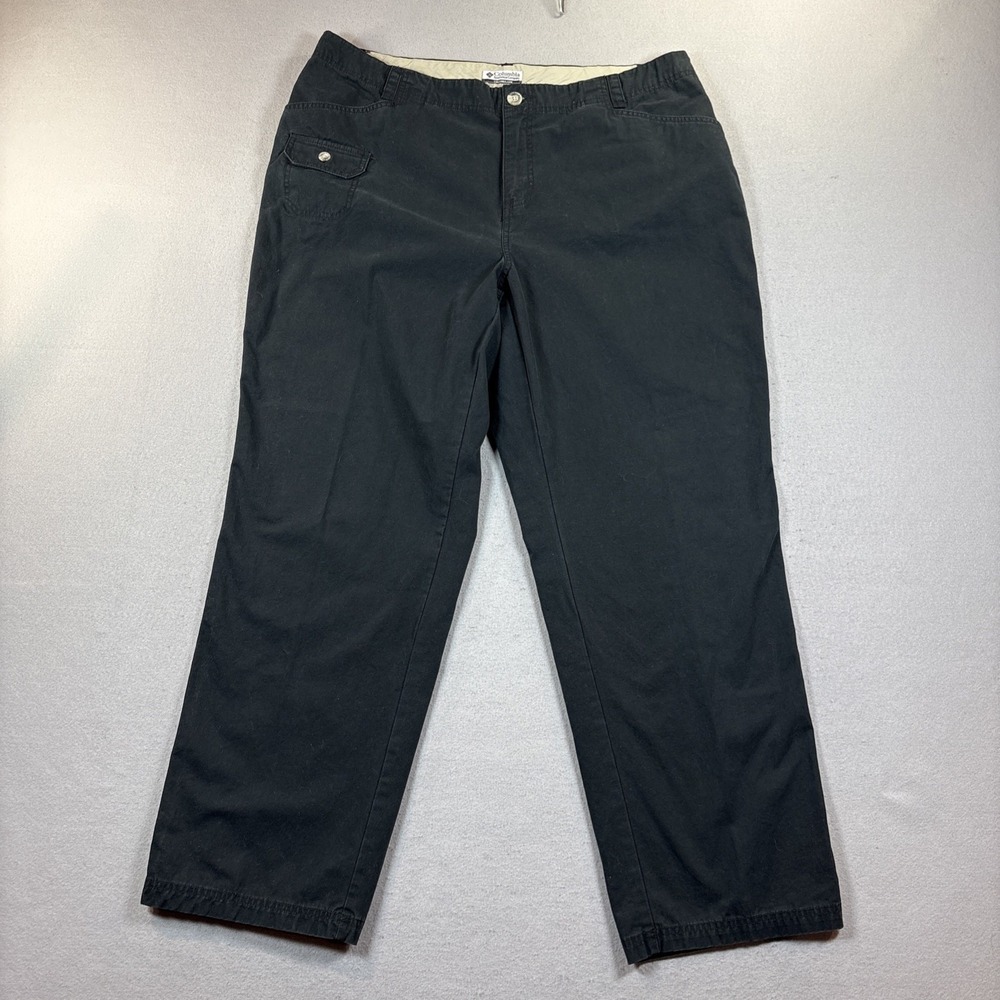 Columbia Khaki Pants Size‎ 22W Black Twill Chino Outdoor Hiking Casual Cotton
